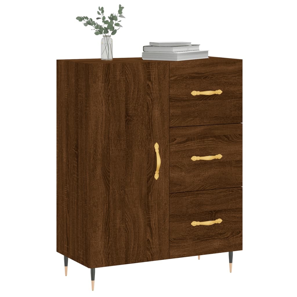 VidaXL Dressoir 69,5x34x90 cm bewerkt hout bruineikenkleurig