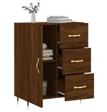 VidaXL Dressoir 69,5x34x90 cm bewerkt hout bruineikenkleurig
