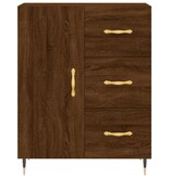 VidaXL Dressoir 69,5x34x90 cm bewerkt hout bruineikenkleurig