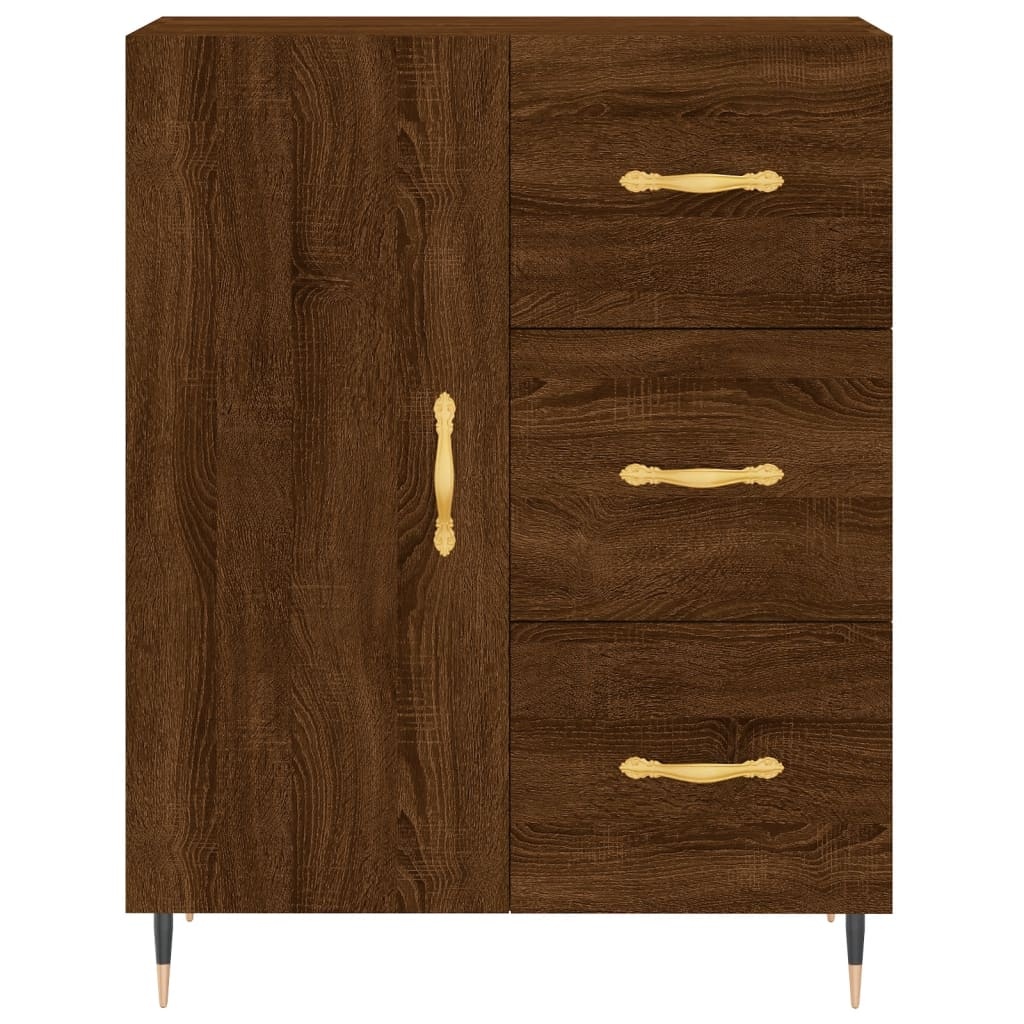 VidaXL Dressoir 69,5x34x90 cm bewerkt hout bruineikenkleurig