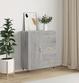 VidaXL Dressoir 69,5x34x90 cm bewerkt hout grijs sonoma eikenkleurig