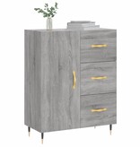 VidaXL Dressoir 69,5x34x90 cm bewerkt hout grijs sonoma eikenkleurig