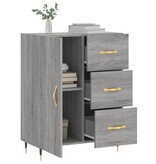VidaXL Dressoir 69,5x34x90 cm bewerkt hout grijs sonoma eikenkleurig