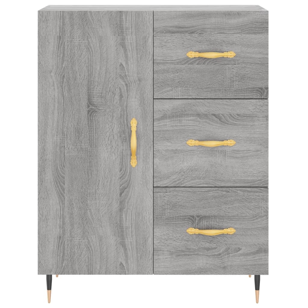 VidaXL Dressoir 69,5x34x90 cm bewerkt hout grijs sonoma eikenkleurig