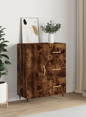 VidaXL Dressoir 69,5x34x90 cm bewerkt hout gerookt eikenkleurig