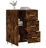 VidaXL Dressoir 69,5x34x90 cm bewerkt hout gerookt eikenkleurig