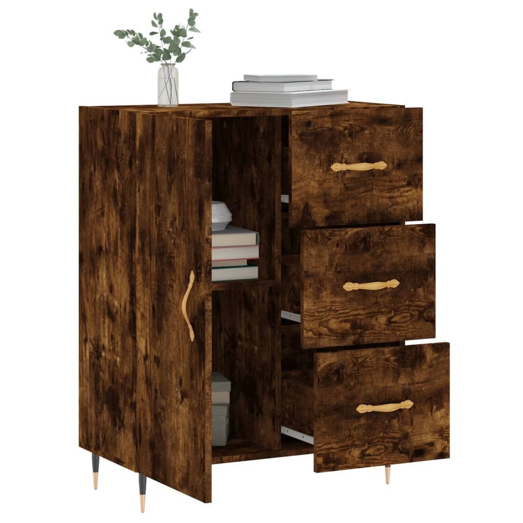 VidaXL Dressoir 69,5x34x90 cm bewerkt hout gerookt eikenkleurig