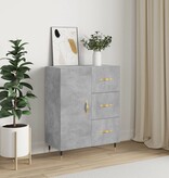 VidaXL Dressoir 69,5x34x90 cm bewerkt hout betongrijs