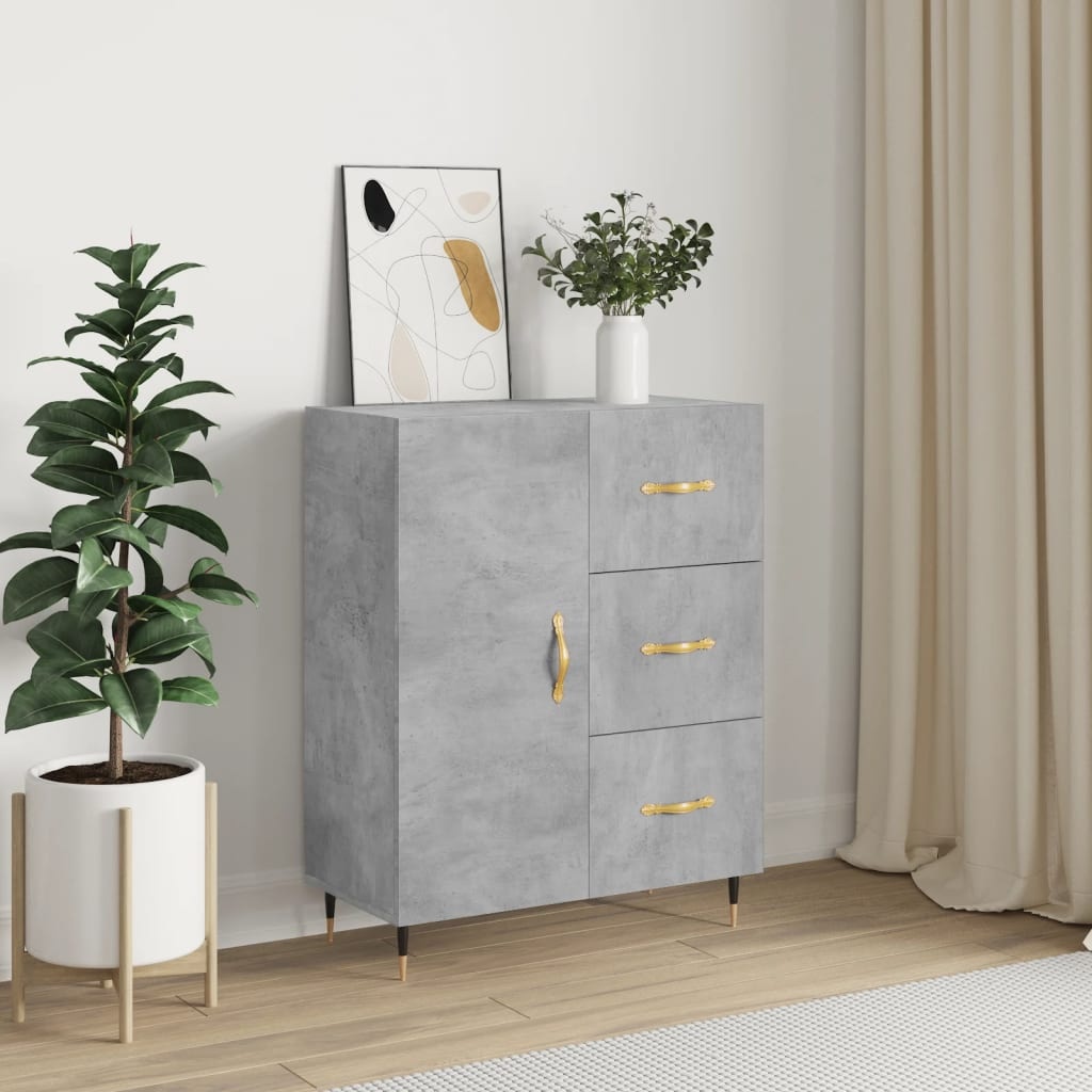 VidaXL Dressoir 69,5x34x90 cm bewerkt hout betongrijs
