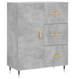 VidaXL Dressoir 69,5x34x90 cm bewerkt hout betongrijs