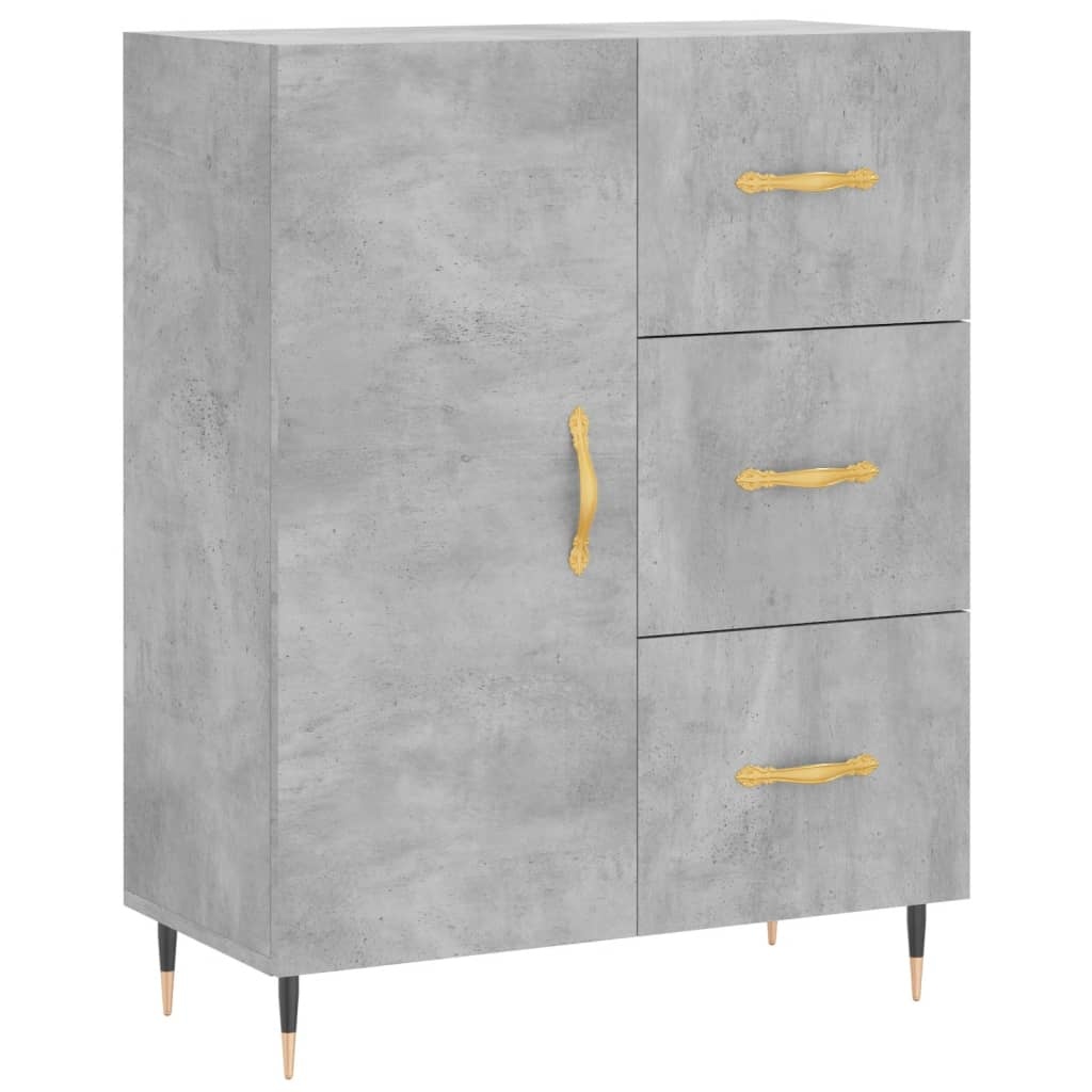VidaXL Dressoir 69,5x34x90 cm bewerkt hout betongrijs