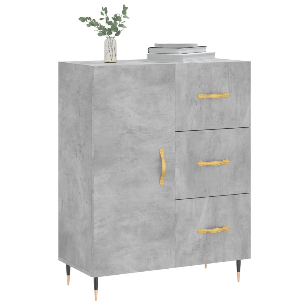 VidaXL Dressoir 69,5x34x90 cm bewerkt hout betongrijs