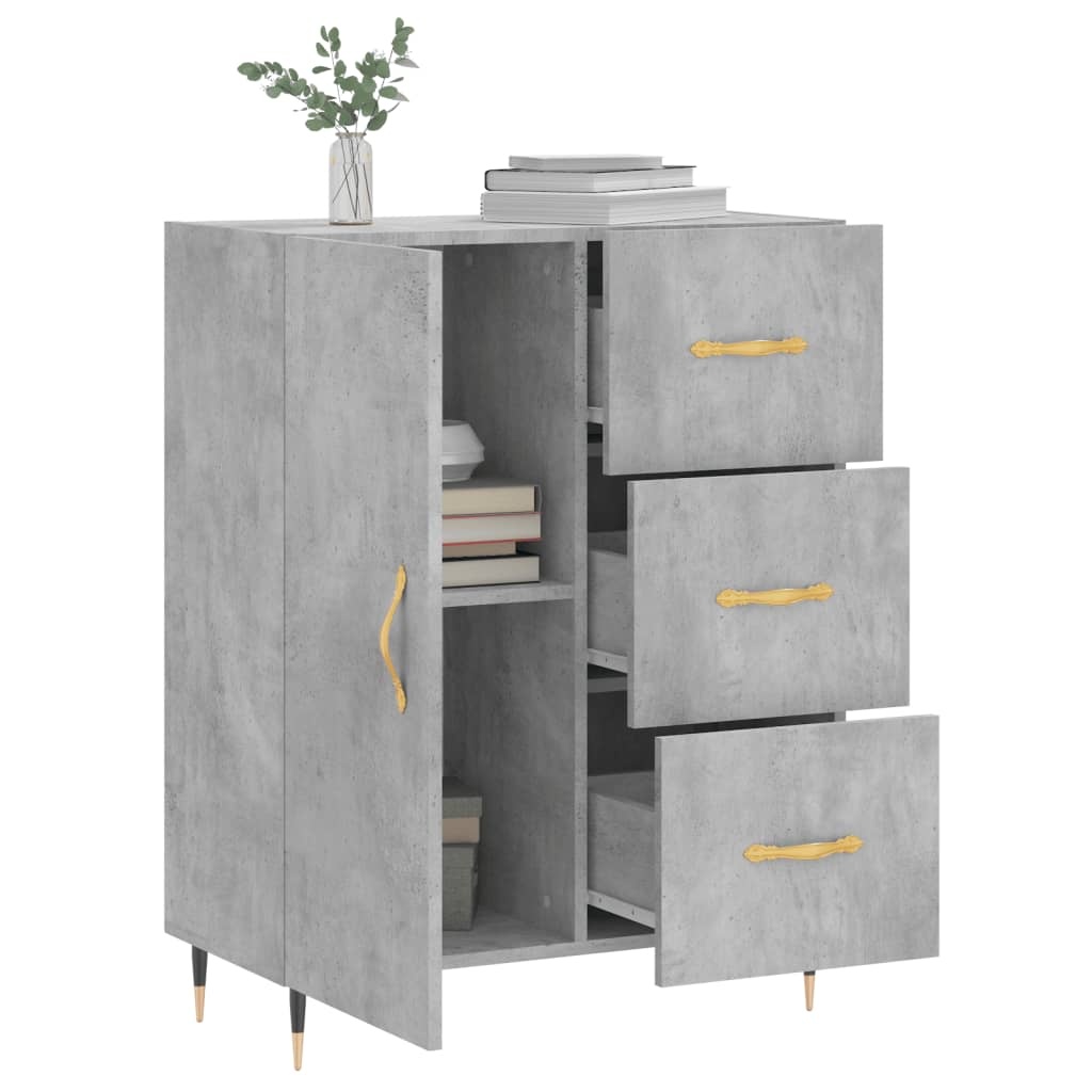 VidaXL Dressoir 69,5x34x90 cm bewerkt hout betongrijs