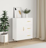 VidaXL Dressoir 69,5x34x90 cm bewerkt hout wit