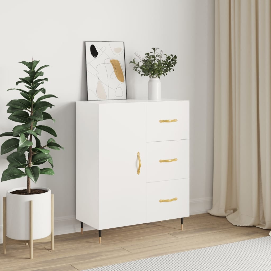 VidaXL Dressoir 69,5x34x90 cm bewerkt hout wit