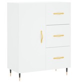 VidaXL Dressoir 69,5x34x90 cm bewerkt hout wit