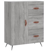 VidaXL Dressoir 69,5x34x90 cm bewerkt hout grijs sonoma eikenkleurig