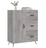 VidaXL Dressoir 69,5x34x90 cm bewerkt hout grijs sonoma eikenkleurig