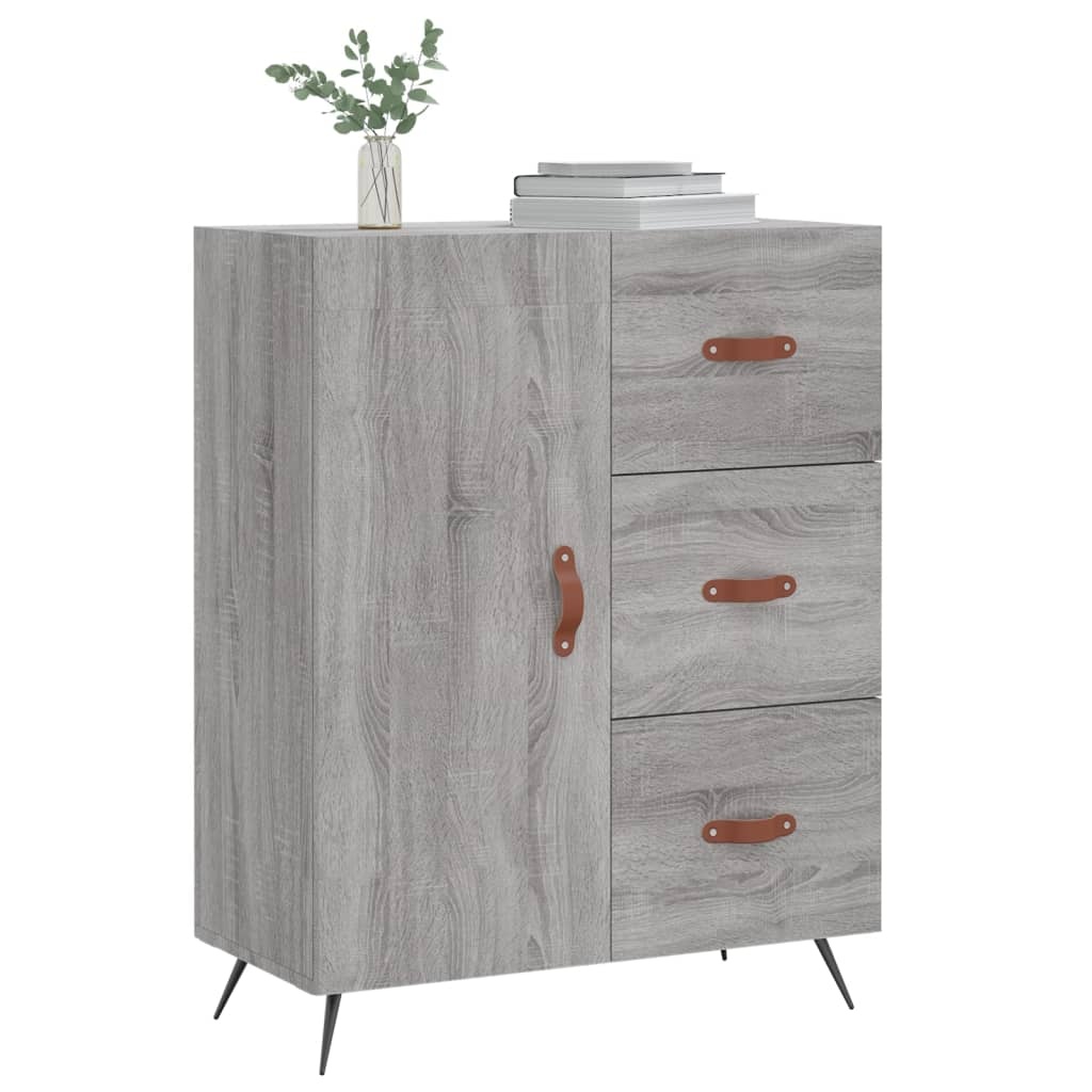 VidaXL Dressoir 69,5x34x90 cm bewerkt hout grijs sonoma eikenkleurig