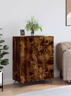 VidaXL Dressoir 69,5x34x90 cm bewerkt hout gerookt eikenkleurig