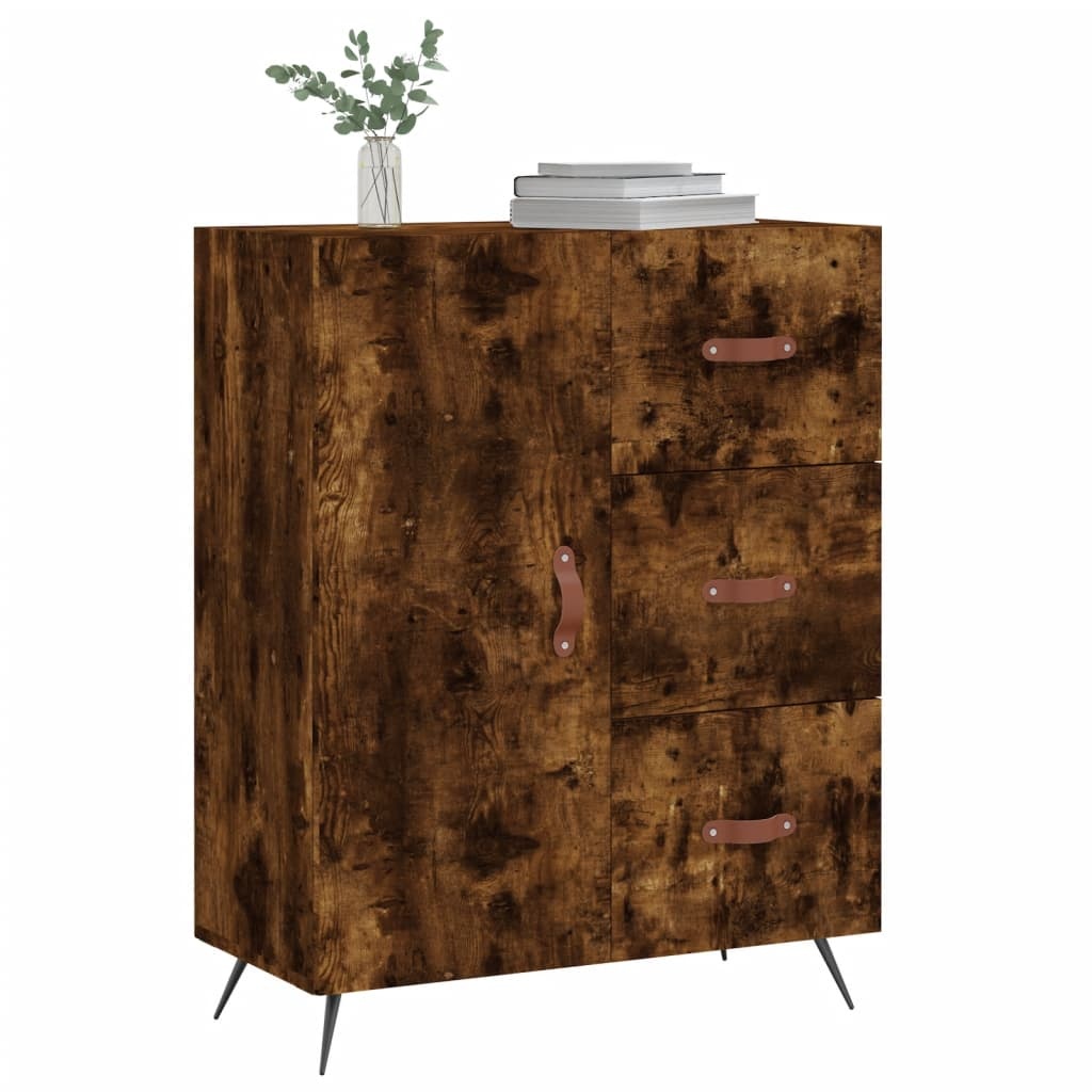 VidaXL Dressoir 69,5x34x90 cm bewerkt hout gerookt eikenkleurig