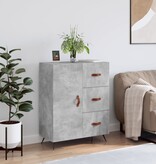VidaXL Dressoir 69,5x34x90 cm bewerkt hout betongrijs