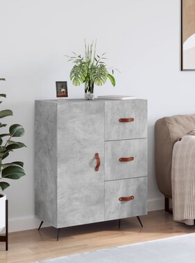 VidaXL Dressoir 69,5x34x90 cm bewerkt hout betongrijs