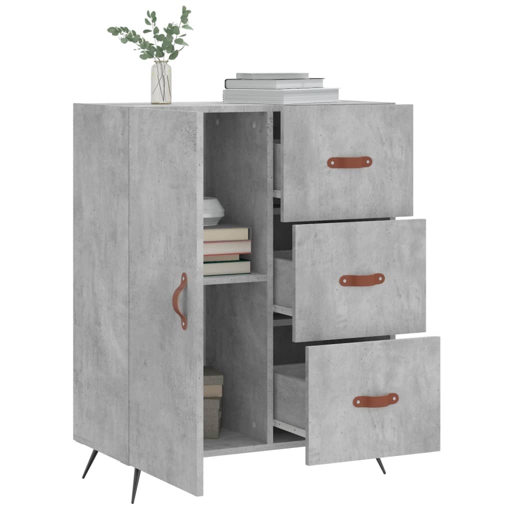 VidaXL Dressoir 69,5x34x90 cm bewerkt hout betongrijs