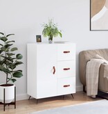 VidaXL Dressoir 69,5x34x90 cm bewerkt hout hoogglans wit