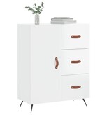 VidaXL Dressoir 69,5x34x90 cm bewerkt hout hoogglans wit