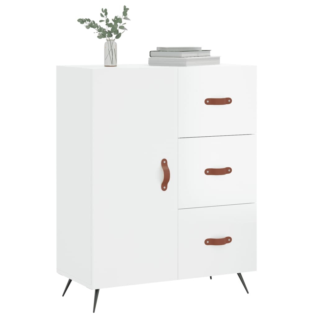 VidaXL Dressoir 69,5x34x90 cm bewerkt hout hoogglans wit