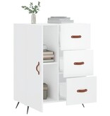 VidaXL Dressoir 69,5x34x90 cm bewerkt hout hoogglans wit
