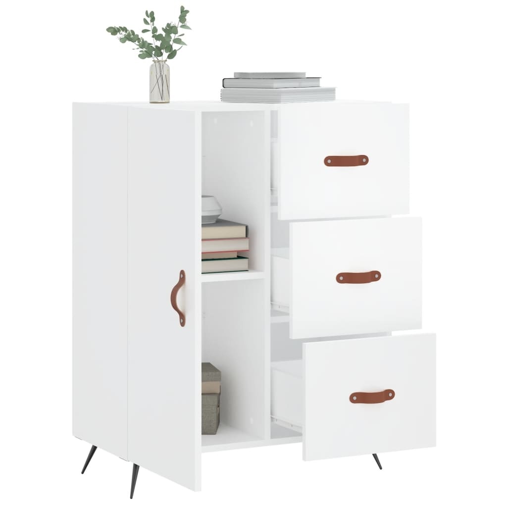 VidaXL Dressoir 69,5x34x90 cm bewerkt hout hoogglans wit