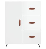 VidaXL Dressoir 69,5x34x90 cm bewerkt hout hoogglans wit