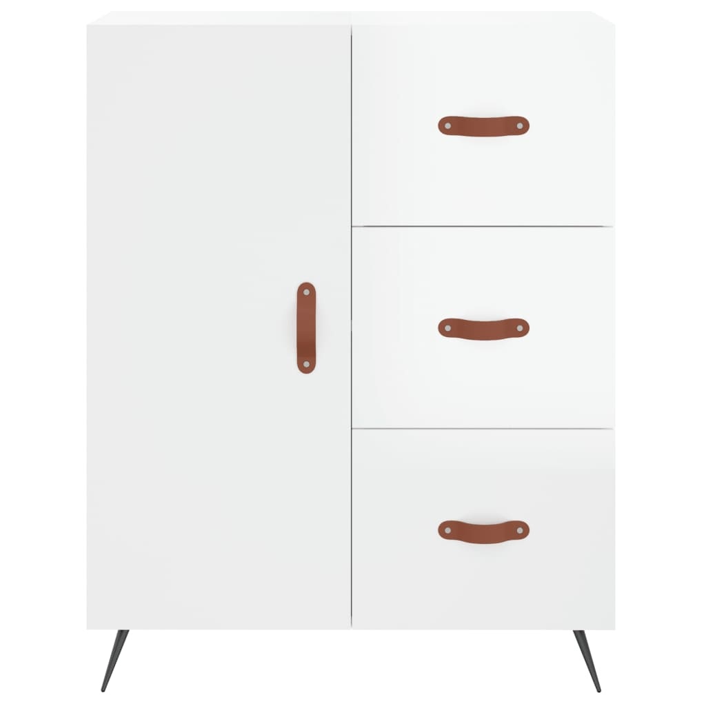 VidaXL Dressoir 69,5x34x90 cm bewerkt hout hoogglans wit