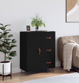 VidaXL Dressoir 69,5x34x90 cm bewerkt hout zwart
