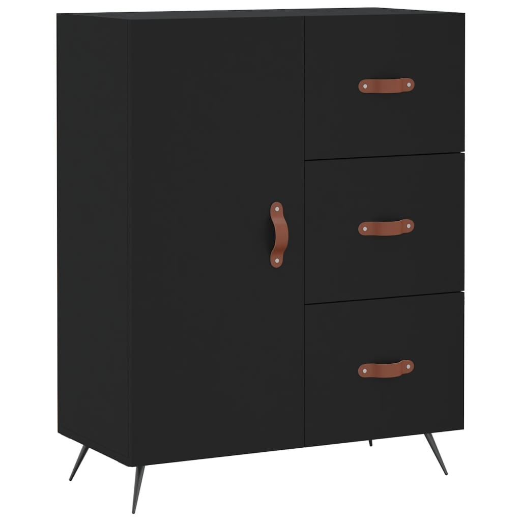 VidaXL Dressoir 69,5x34x90 cm bewerkt hout zwart