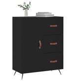 VidaXL Dressoir 69,5x34x90 cm bewerkt hout zwart
