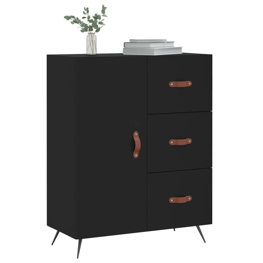 VidaXL Dressoir 69,5x34x90 cm bewerkt hout zwart