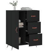 VidaXL Dressoir 69,5x34x90 cm bewerkt hout zwart