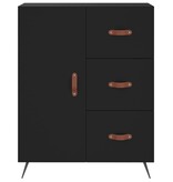 VidaXL Dressoir 69,5x34x90 cm bewerkt hout zwart