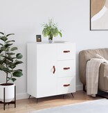 VidaXL Dressoir 69,5x34x90 cm bewerkt hout wit
