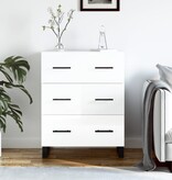 VidaXL Dressoir 69,5x34x90 cm bewerkt hout hoogglans wit