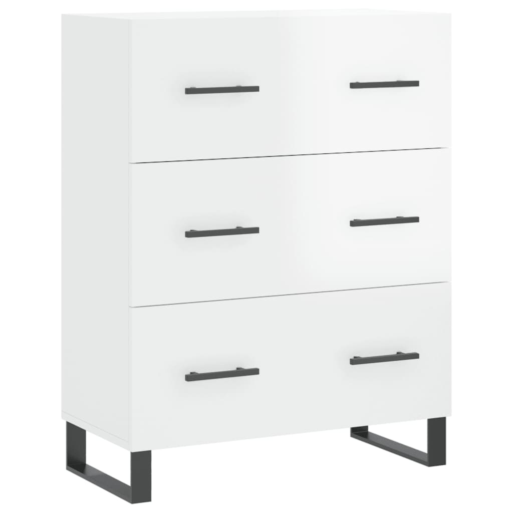 VidaXL Dressoir 69,5x34x90 cm bewerkt hout hoogglans wit