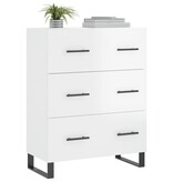 VidaXL Dressoir 69,5x34x90 cm bewerkt hout hoogglans wit