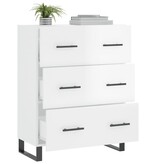 VidaXL Dressoir 69,5x34x90 cm bewerkt hout hoogglans wit