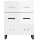 VidaXL Dressoir 69,5x34x90 cm bewerkt hout hoogglans wit