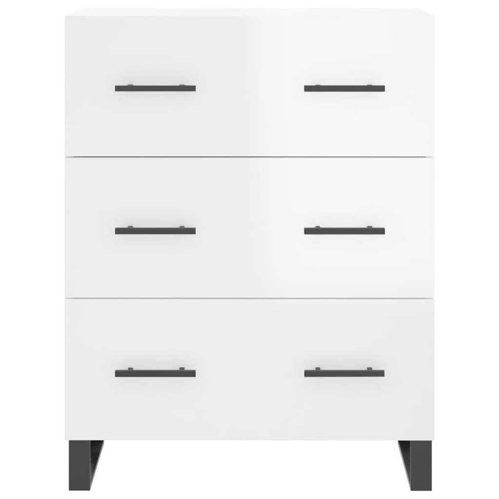 VidaXL Dressoir 69,5x34x90 cm bewerkt hout hoogglans wit