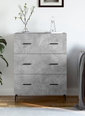 VidaXL Dressoir 69,5x34x90 cm bewerkt hout betongrijs