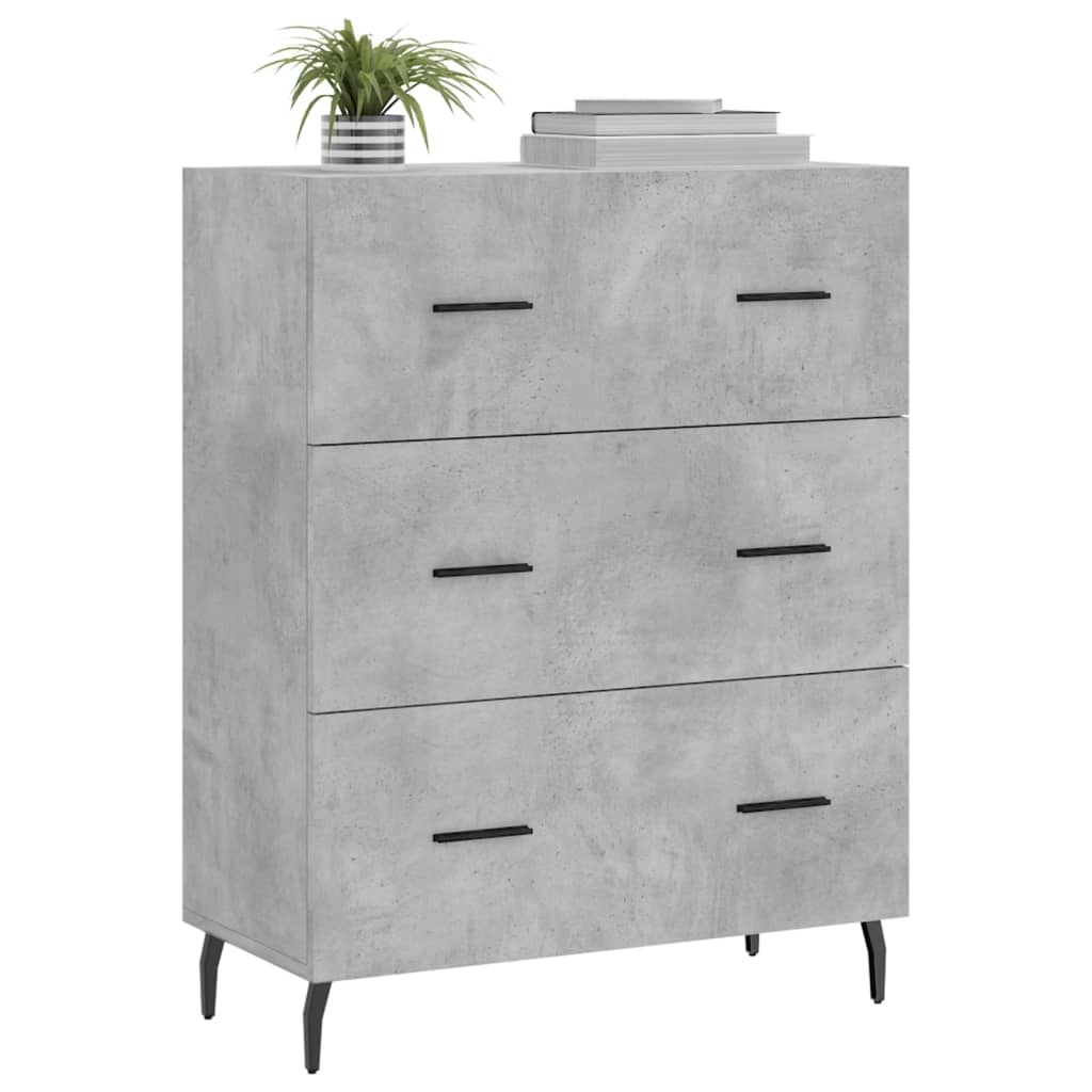 VidaXL Dressoir 69,5x34x90 cm bewerkt hout betongrijs
